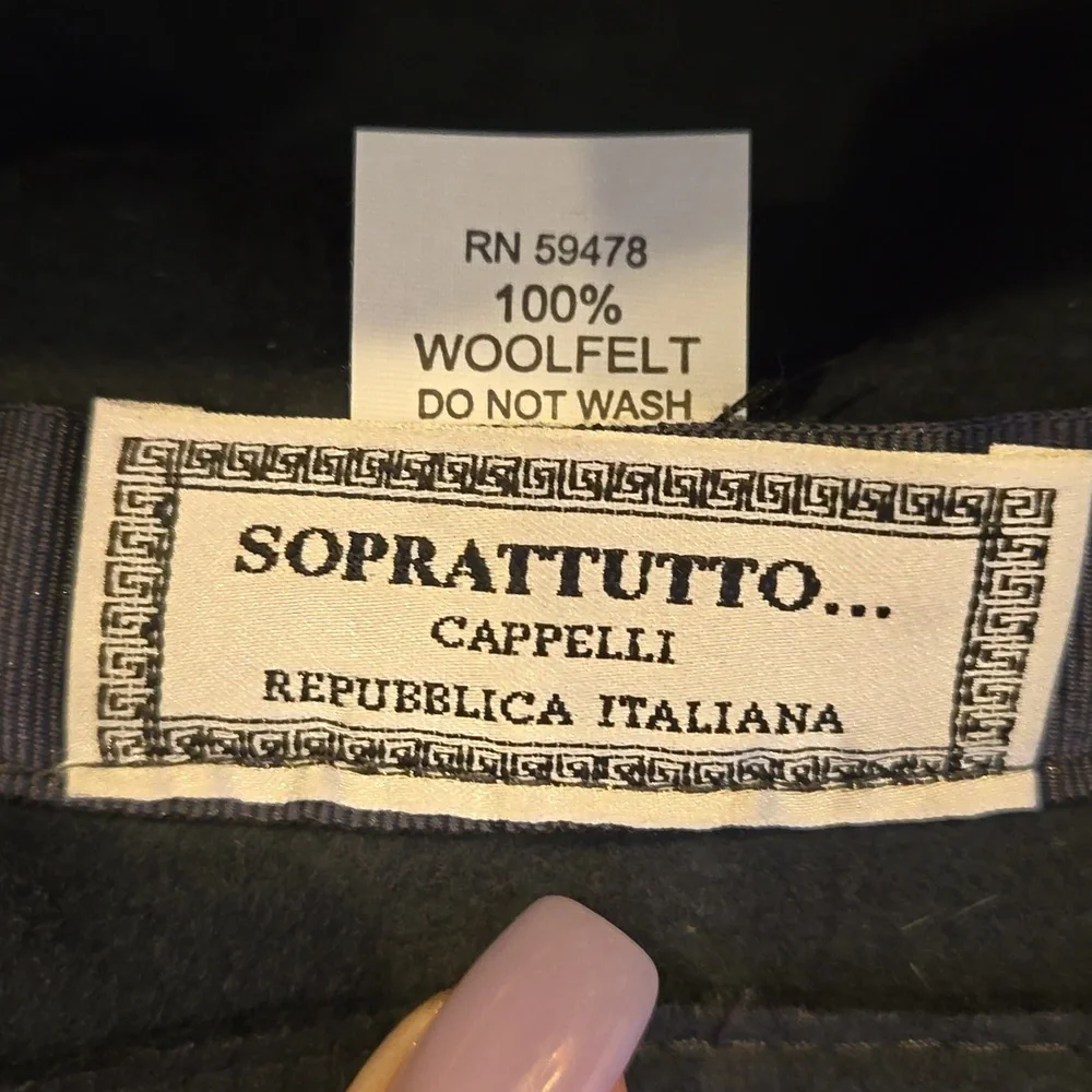Soprattutto Cappelli 100% Charcoal Gray Woolfelt Stylish Hat - Picture 5 of 7